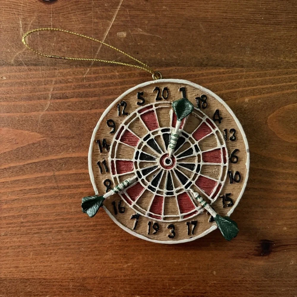Dartboard‎ Christmas Ornament – with 3D Darts – 3.25